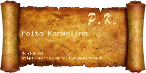 Peits Karmelina névjegykártya